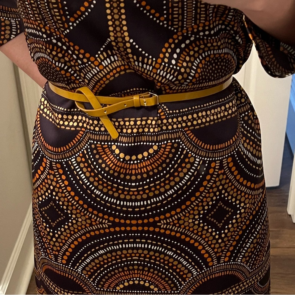 Mustard yellow skinny belt